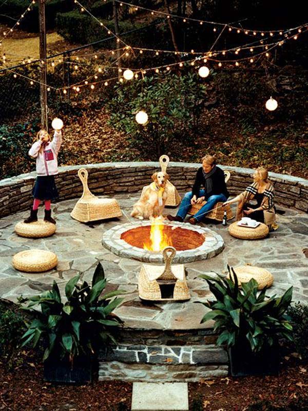 sunken firepit for cozy nights 13