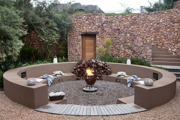 sunken firepit for cozy nights 16