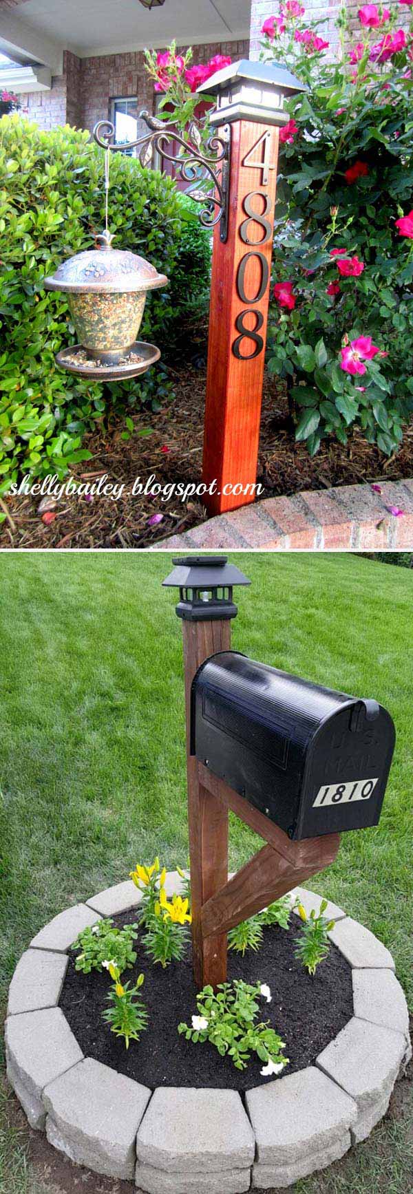 Solar light post shop with house numbers