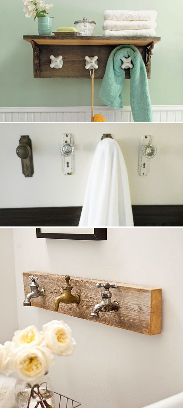 Mount Old Doorknobs, Vintage Taps as Towel Hooks