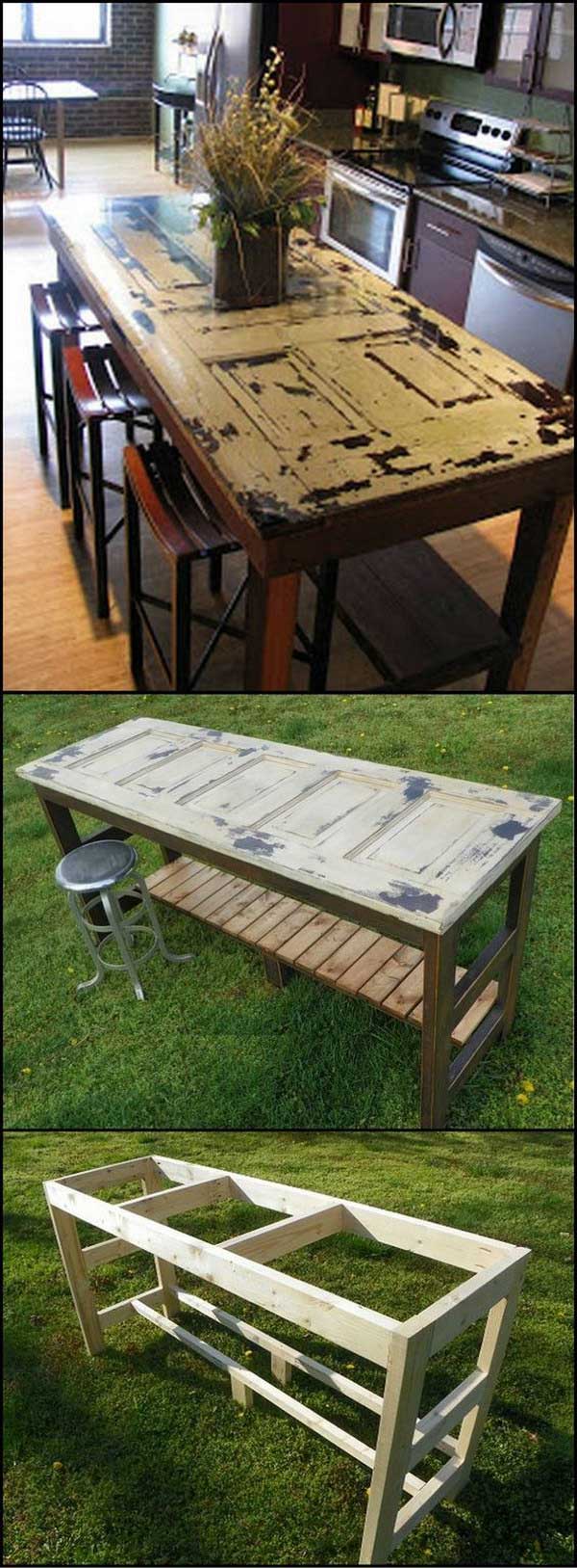 Kitchen Island From An Old Door