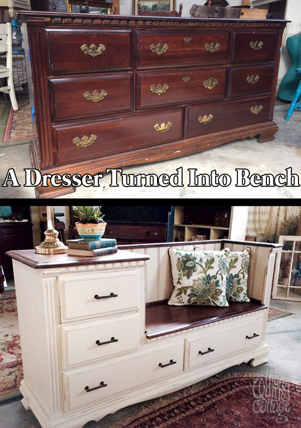 A Dresser Transformed into a Bench