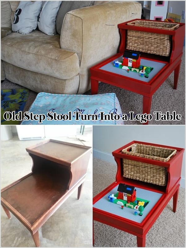 Old Step Stool Turn Into a Lego Table