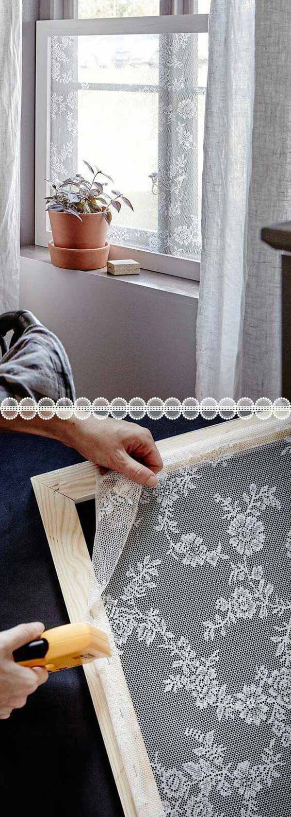 Pretty lace window screen