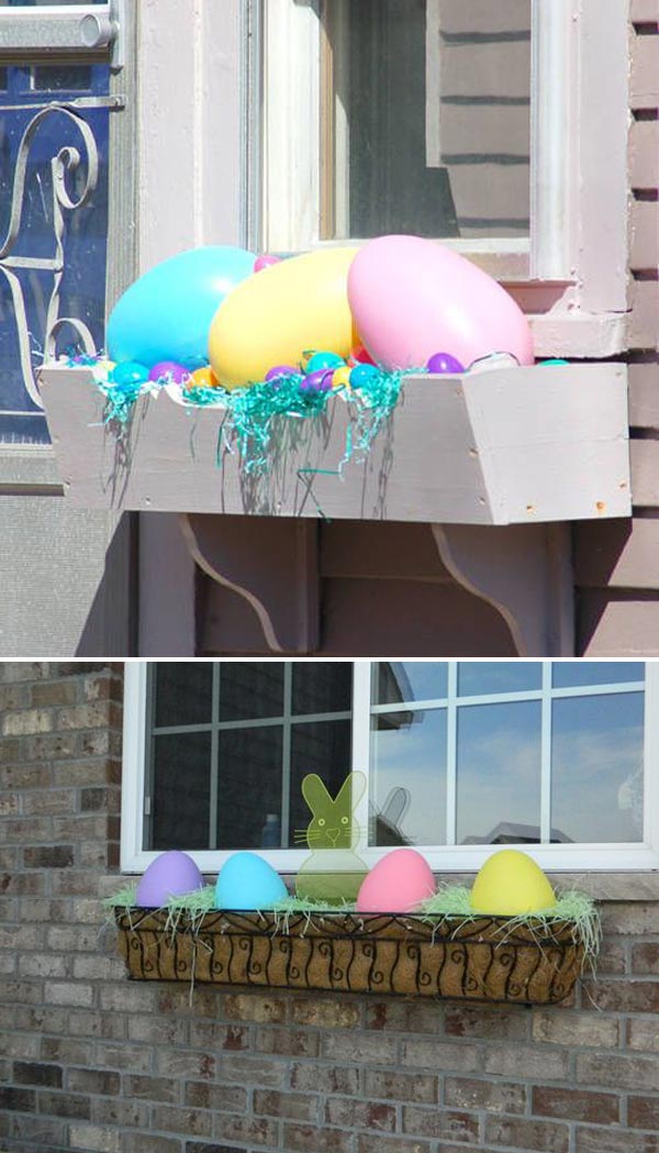 Window Box Decorated with Easter Eggs