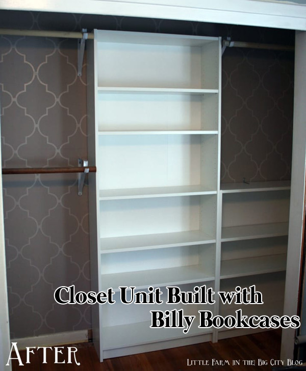 Make a Custom-designed Closet Unit with Billy Bookcases
