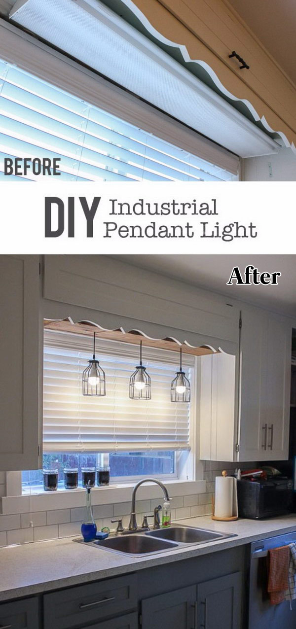 DIY Pendant Cage Light with a Wooden Box