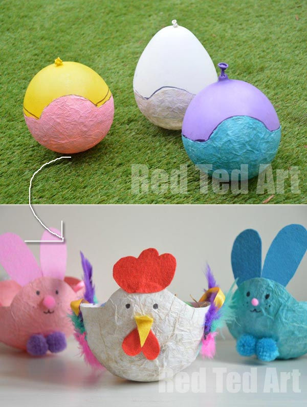 paper mache Easter baskets