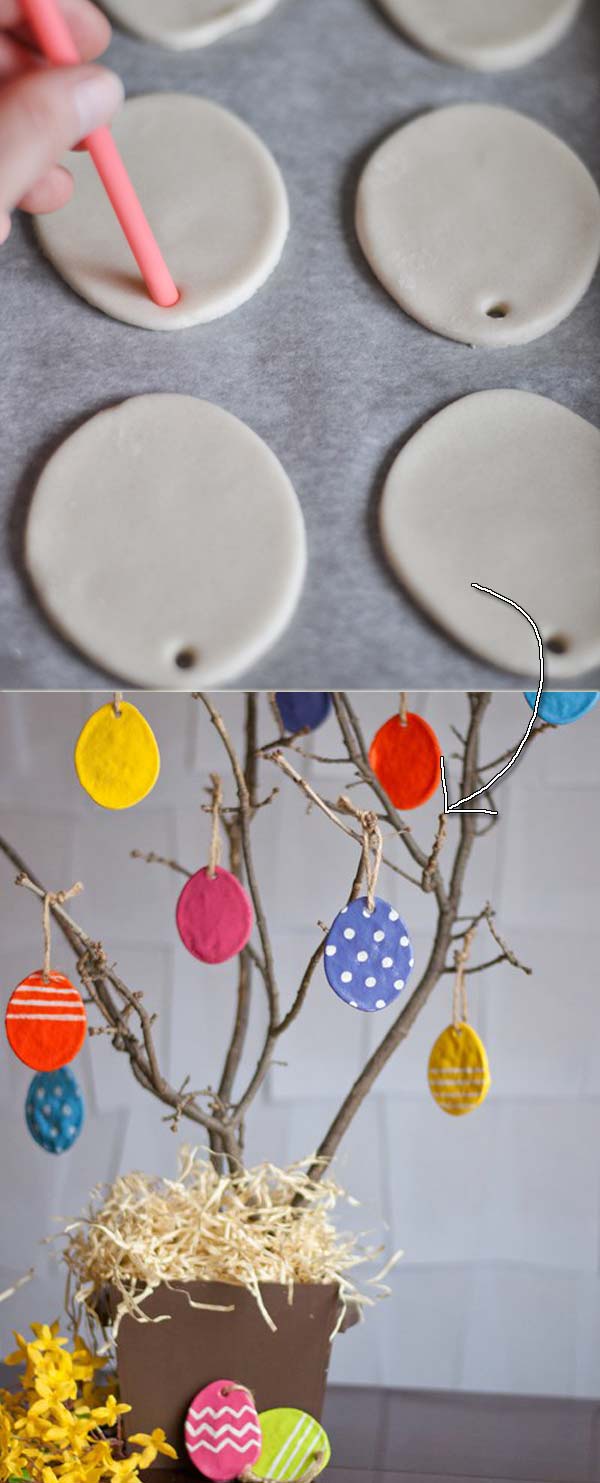 salt dough Easter egg ornaments