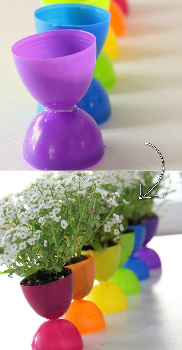 adorable Easter egg flower pots