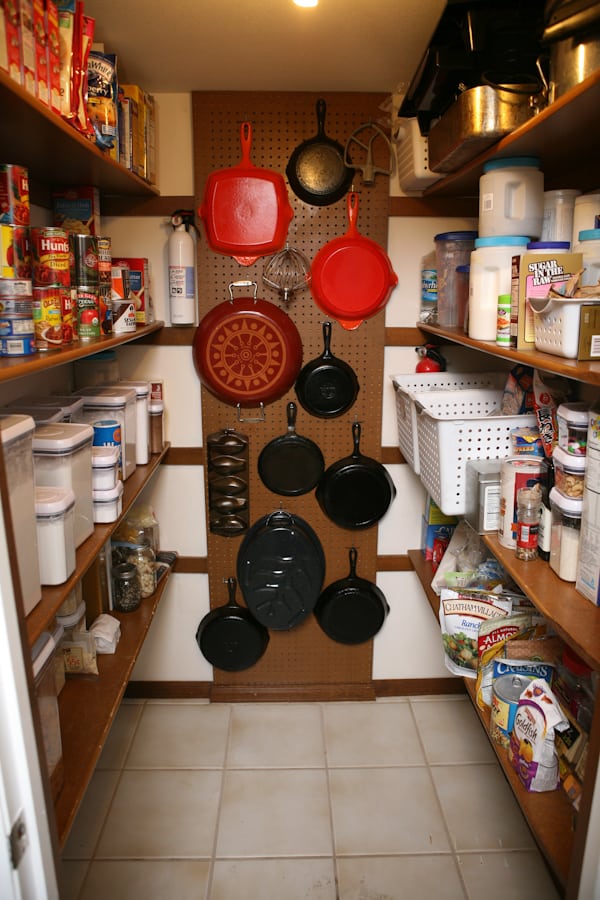 Utilize the pegboard to organize your pans