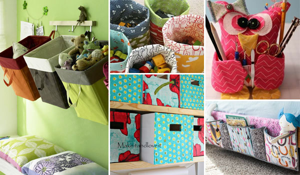 15 Easy & Cheap DIY Fabric Storage Bins and Organizers