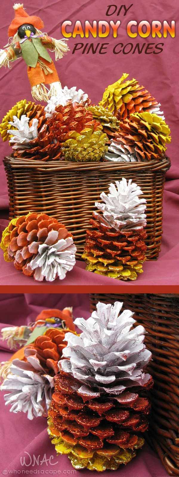 CANDY CORN PINE CONES