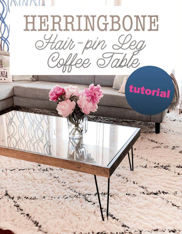 Herringbone Hairpin Leg Coffee Table