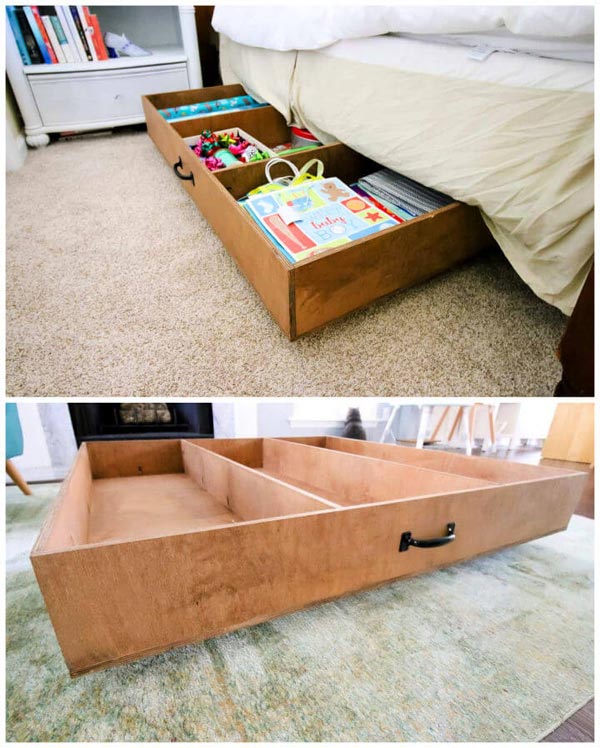 DIY Plywood Under Bed Storage