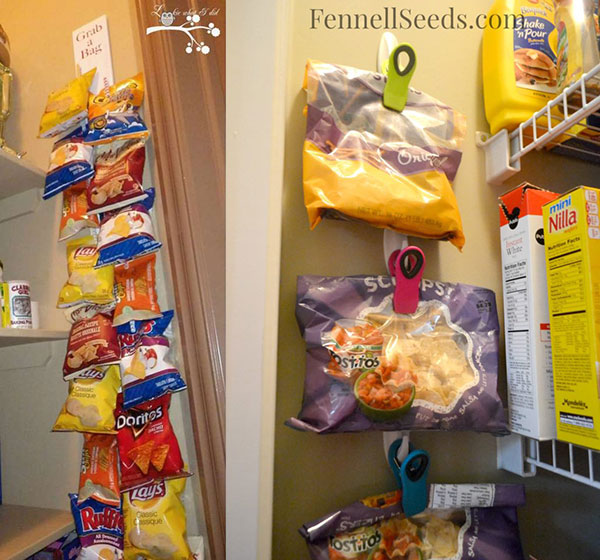 15 helpful ways to Store Chip Bags (with or without a pantry