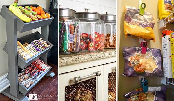 Snack Organizer for Pantry - Wooden Snack Storage