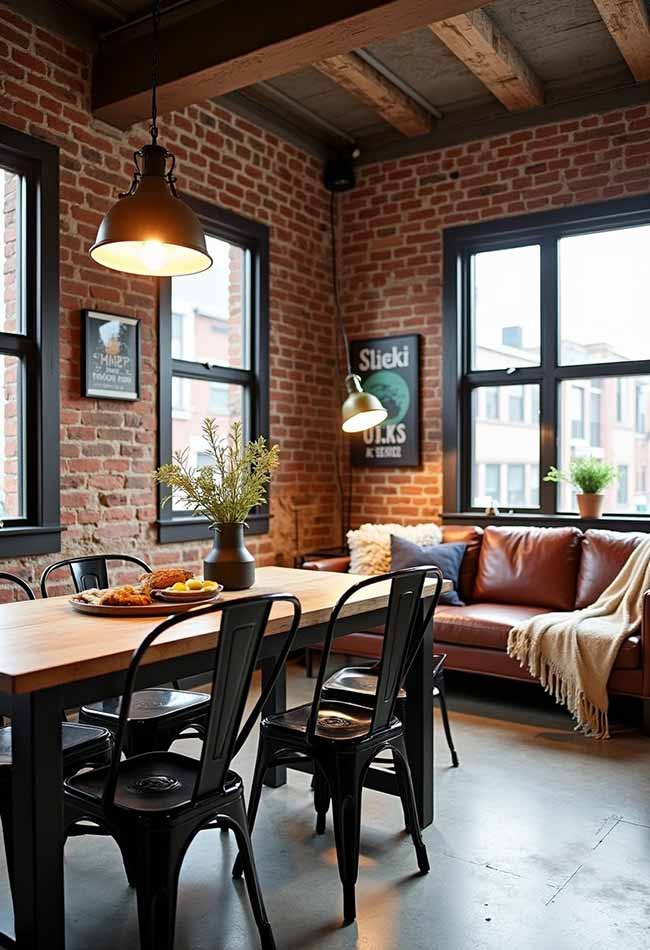 If your space has bold character—exposed brick, beams, or big windows—let the dining area echo it. Simple furniture that matches the mood blends right in, so the room feels cohesive instead of cluttered.