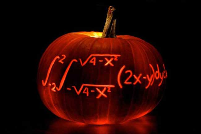 This pumpkin carving is for the smart people out there. It has a detailed calculus equation carved into it, which looks quite impressive.