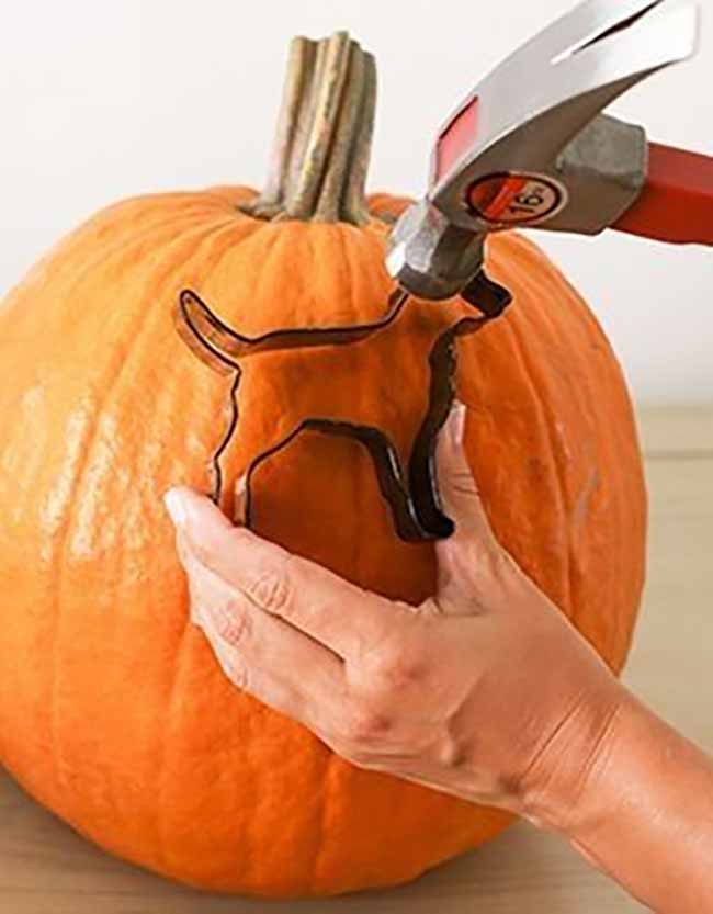 It's easy to get a clean cutout with a cookie cutter and a hammer, just like the person in this photo is doing.